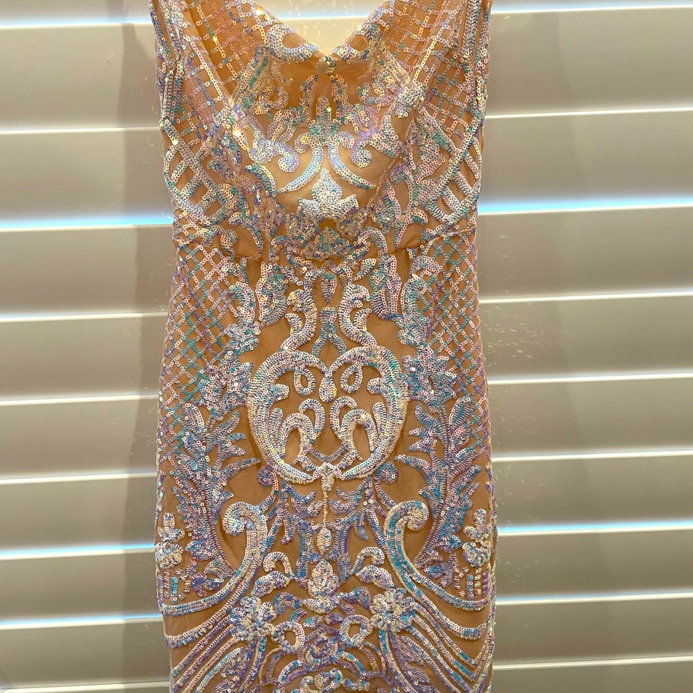 LUCY IN THE SKY STARSTRUCK DRESS NUDE IRIDESCENCE